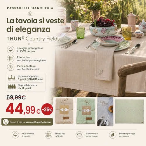 Thun tovaglia country fields - thun®,
