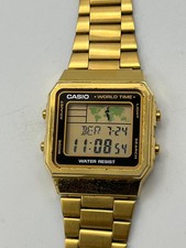 Orologio CASIO World Time 3437 A500W - oro - Luce - compl.funz.! Buone Condiz.!