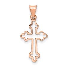 Ciondolo croce in oro rosa 14