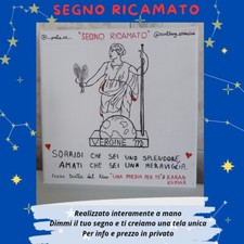 quadro  disegnato A Mano “ Segno Ricamato”, Matita E Filo Su Tela
