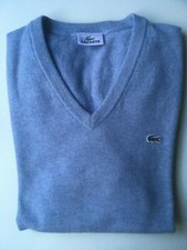 LACOSTE originale Maglione pura Lana Vergine 100% Taglia 4 Azzurro da Uomo