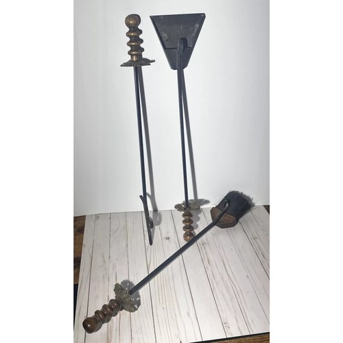 Set attrezzi camino legno