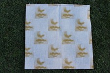 Tessuto vintage in puro lino Bacio senape Fornasetti by Luciano Marcato