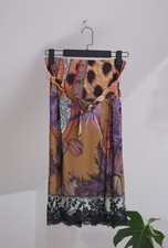 Gonna Roberto Cavalli Lusso Vintage Wmns Multicolore Viscosa Stampa Animalier Tg 42