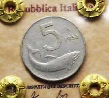 Repubblica Italiana 5 Lire 1955 BBSPL PERIZIATA Moneta Italy coin Italian coins