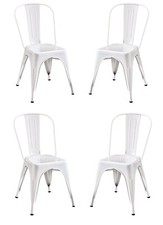 Sedia in Metallo Stile Industriale Set 4 sedie BIANCO