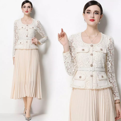 Abito elegante beige chiaro - abito,