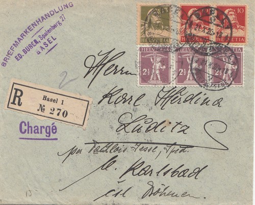 Svizzera 1920 raccomandata - svizzera:,
