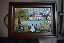 quadro vassoio naif con certificato "Frammenti d'arte Viterbo"