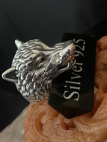 Enorme anello testa lupo in - anello,