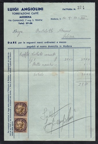 Fattura del 1937 luigi - 1937,