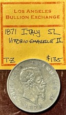 1871 Italia Argento 5 Lire AU