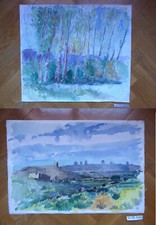 OLD PAIR OF WATERCOLOR