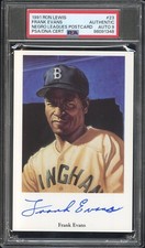 FRANK EVANS AUTO GRADE 9 PSA/DNA NEGRO LEAGUES POSTCARD 1994 RON LEWIS #23