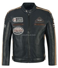 SIZMA Giacca Pelle Uomo Navy