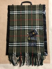 Sciarpa fantasia tartan scozzese sfondo Kaki made in italy