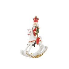 Schiaccianoci su cavallo a dondolo in resina 33x42x9 cm multicolore