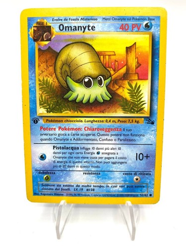 Carta pokémon omanyte 62 - carta, 52/62