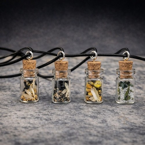 Collana mini bottiglia vetro