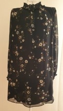 Vestito Nero A Fiori Tg 42 