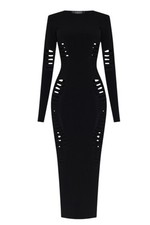 Versace Abito Lungo Nero Cut-Out in Maglia – Taglia IT 42 – Made in Italy
