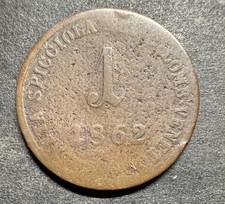 1862 Italia Moneta Regno Lombardo Veneto 1 Centesimo Moneta Spicciola Affare Mondo