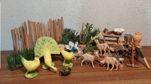 Animali presepe pecore galline - presepe,