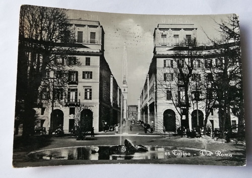 Cartolina torino via roma 1957 - cartolina,