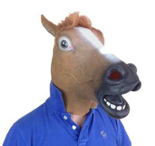 Marrone Cavallo Testa Maschera Completo Lattice Costume Cervo Accessorio Animale