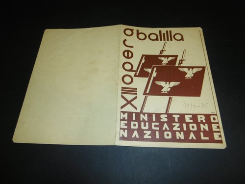 Pagella anni opera balilla - pagella,