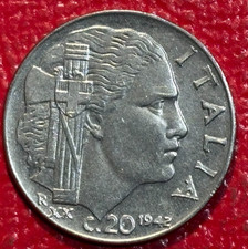 HIGH GRADE AU 1942 ITALY 20