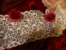 belle et large  dentelle calais rose  saumon pastel 2m,5x,15cm