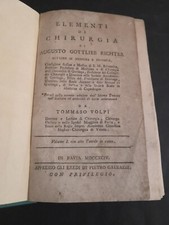 1794 Elementi di Chirurgia di Augusto Gottlieb Richter - volume 1° con 8 tavole 