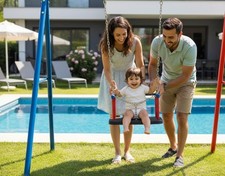 Altalena Bambini Kleinkindschaukel Babysitz + Catena EN1176