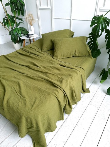 Lenzuolo piatto lino verde - piatto,