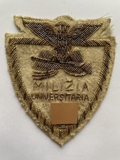 Distintivo Fregio Stoffa Tessuto Ricamato Milizia Universitaria Ufficiali GUF