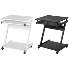 Tavolo Scrivania Porta PC Piano Tastiera a Scomparsa e 4 Ruote