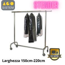 STENDER FISSO ESTENDIBILE APPENDIABITI CROMATO PER NEGOZI CASA UFFICIO