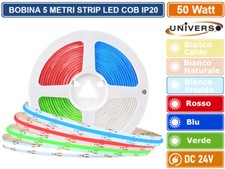 UNIVERSO BOBINA DA 5 METRI STRISCIA LED COB FLESSIBILE 50W MONOCOLORE DC 24V