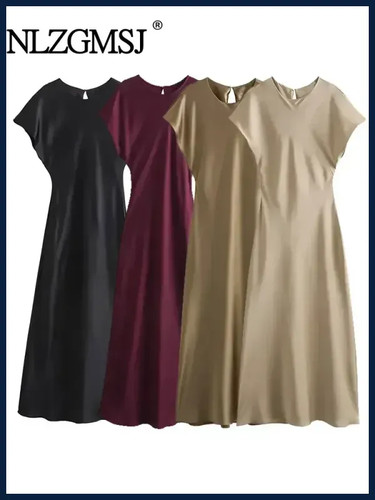 Abito donna midi raso abiti