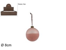 Palla Vetro 8cm Rosa Opaco Con