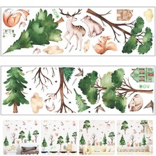 Adesivo murale tema animali pino cartone animato adesivo decorazione camera bambini