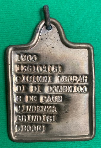 Piastrina militare 1900 - piastrina,
