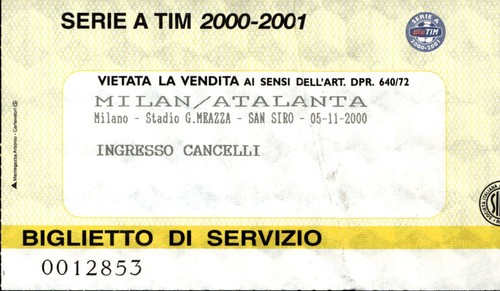 Biglietto stadio serie milan - stadio,