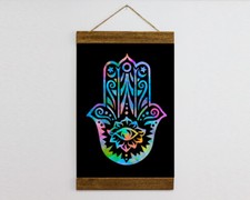 Acquerello hamsa mano - acquerello,