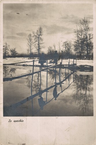 Cartolina ponte fiume lo - "ponte, su
