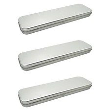  Scatola portapenne in latta 3 pezzi custodia in metallo portapenne rettangolare vuota scatola di latta con cerniera