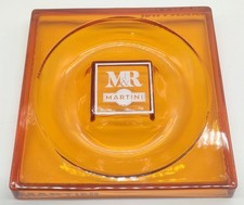 Posacenere Pubblicitario Martini Vetro fume'  Vintage Grande e pesante 22X22cm.