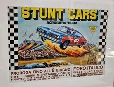 STUNT CARS ACROBATIC TEAM  FORO ITALICO RM PROMO POSTER VINTAGE 1974 HOLER TOGNI