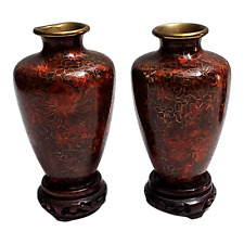 COPPIA VASI VINTAGE CLOISONNE